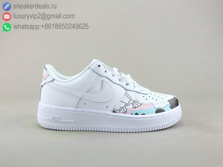 NIKE AIR FORCE 1 DUMR WHITE LEATHER SKATE SHOES LOW WOMEN